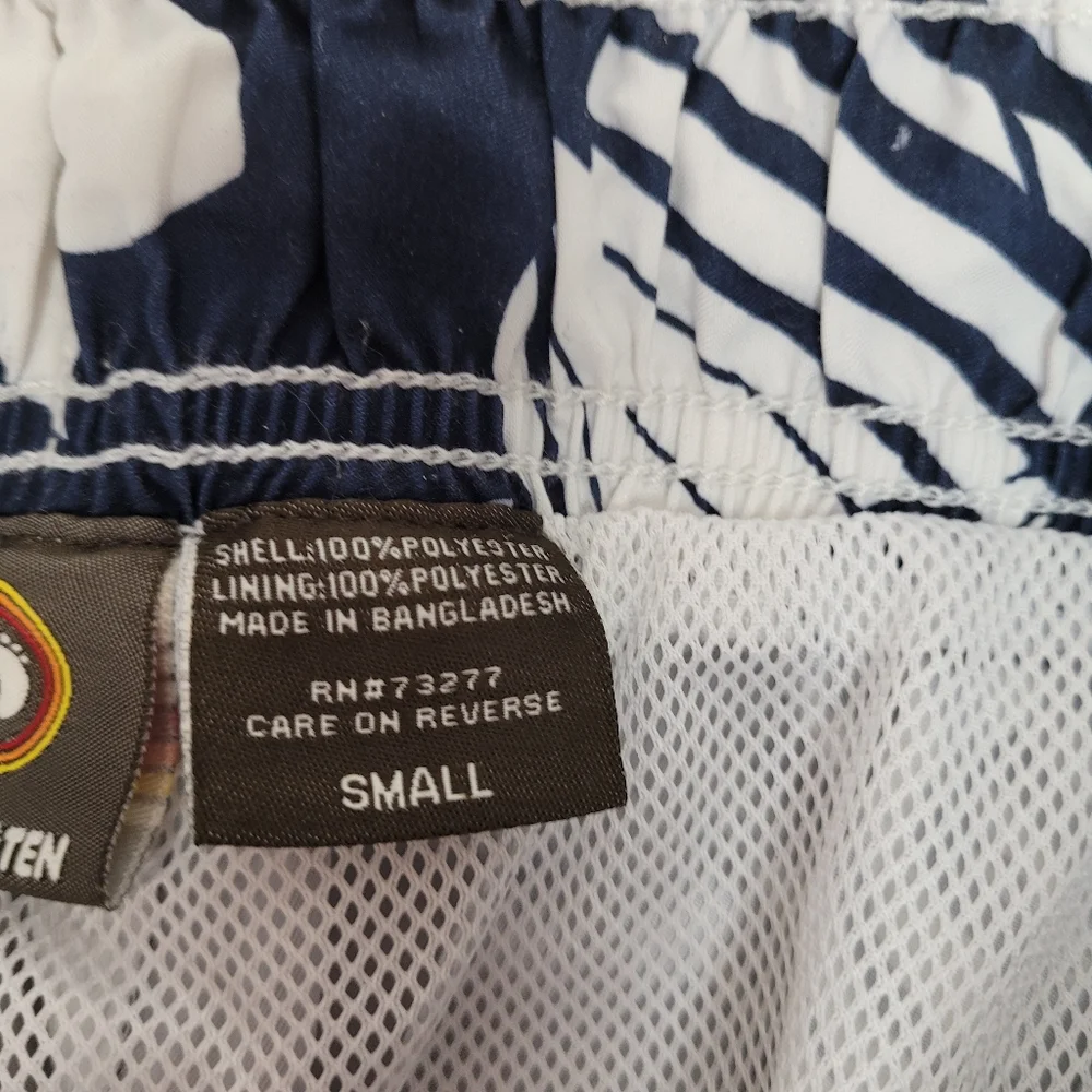 Hang Ten Mens Hawaiian Lined Board Short Swim Trunk Sz Sm Cargo Side Back Pocket